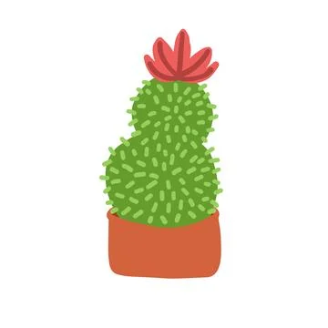 Cactus in cartoon flat style Illustrazione stock