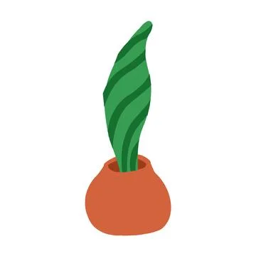Cactus in cartoon flat style Stock Illustration