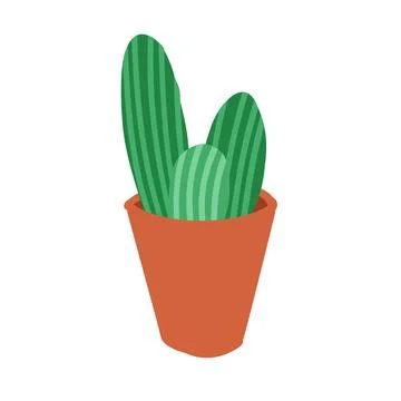 Cactus in cartoon flat style Stock Illustration