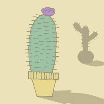 Cactus in a cartoon style Stock Illustration