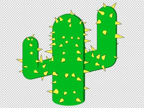 Cactus Cartoon Style Stock Illustration