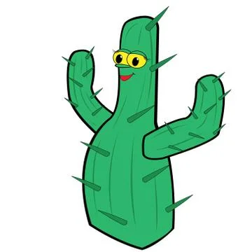 Cactus cartoon vector illustration Stock Illustration