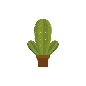 Cactus in ceramic flowerpot. Vector Stock-Illustration