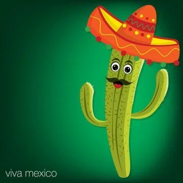Cactus character card in vector format. Stock Illustration