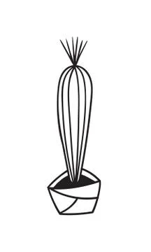Cactus for coloring books. Vector illustration. Stock Illustration