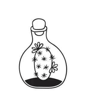 Cactus for coloring books. Vector illustration. Stock Illustration