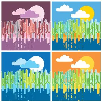 Cactus in the desert Stock Illustration