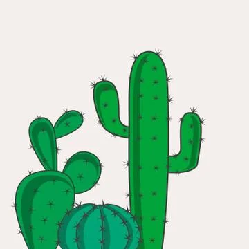 Cactus desert plants Stock Illustration