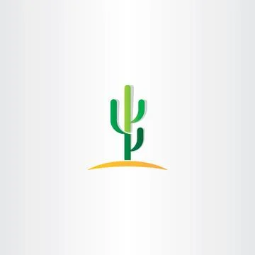 Cactus in desert vector icon Stock Illustration