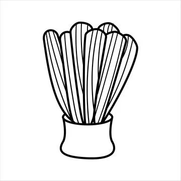 Cactus doodle black and white icon vector illustration. Exotic plant. Stock Illustration
