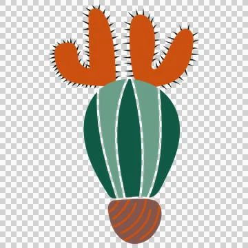 Cactus doodle cute flat design succulent collection abstract sustainable arts. Stock Illustration
