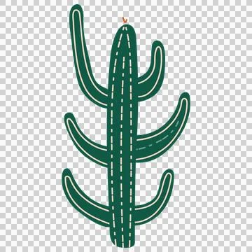 Cactus doodle cute flat design succulent collection abstract sustainable arts. Stock Illustration
