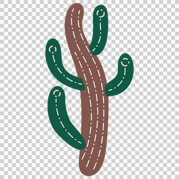 Cactus doodle cute flat design succulent collection abstract sustainable arts. Stock Illustration