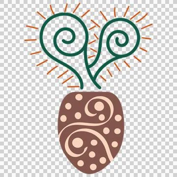 Cactus doodle cute flat design succulent collection abstract sustainable arts. Stock Illustration