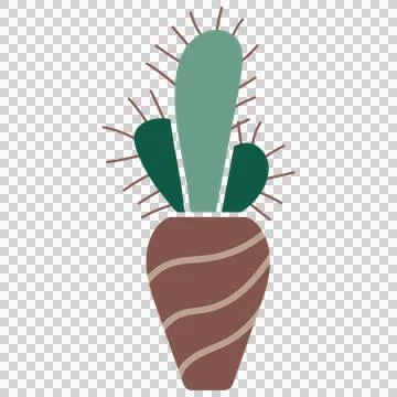 Cactus doodle cute flat design succulent collection abstract sustainable arts. Stock Illustration