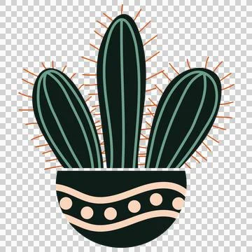 Cactus doodle cute flat design succulent collection abstract sustainable arts. 스톡 일러스트