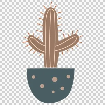 Cactus doodle cute flat design succulent collection abstract sustainable arts. Illustrazione stock