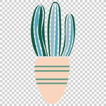 Cactus doodle cute flat design succulent collection abstract sustainable arts. Stock Illustration