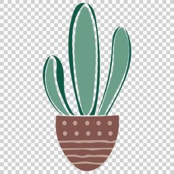 Cactus doodle cute flat design succulent collection abstract sustainable arts. Stock Illustration