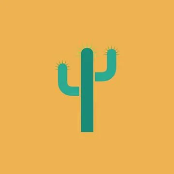 Cactus flat icon Stock Illustration