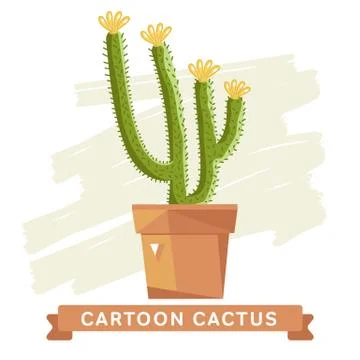 Cactus flower, isolated. Stock Illustration