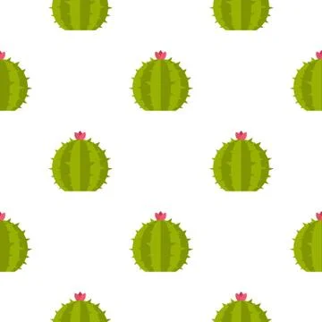 Cactus with flower pattern seamless Illustrazione stock