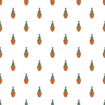 Cactus flower pattern seamless Illustrazione stock