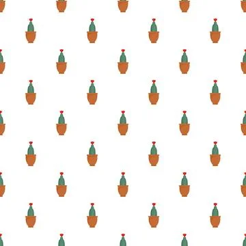 Cactus flower pattern seamless Illustrazione stock