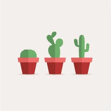 Cactus in a flower pot Stock Illustration