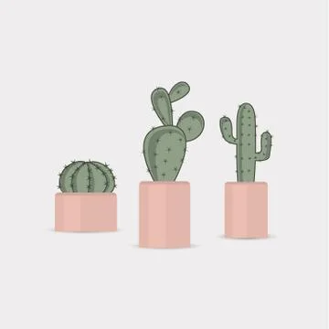 Cactus in a flower pot Stock Illustration