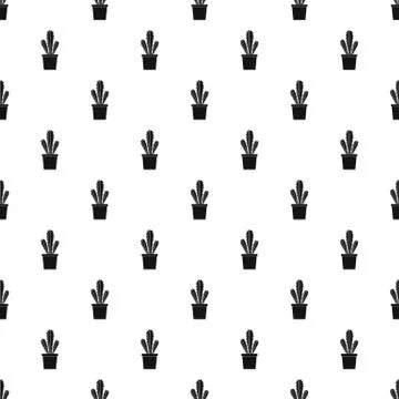 Cactus in flower pot pattern vector Illustrazione stock