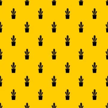 Cactus in flower pot pattern vector Illustrazione stock