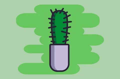 Cactus in a flowerpot vector illustration Stock Illustration