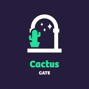 Cactus Gate Logo Stock Illustration
