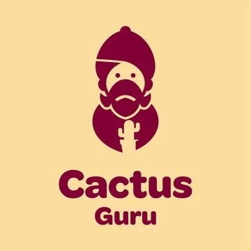 Cactus Guru Logo Stock Illustration