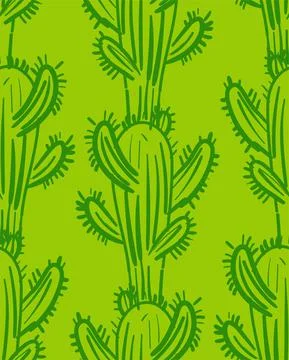 Cactus Hand drawing pattern seamless. Cactus in desert background イラスト素材