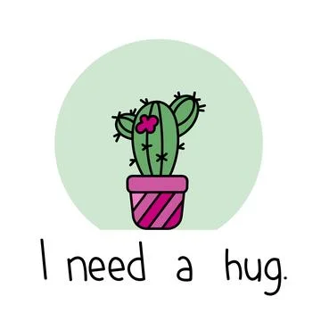 Cactus Hand drawn. Doodle vector illustration Stock Illustration