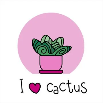 Cactus Hand drawn. Doodle vector illustration Stock Illustration