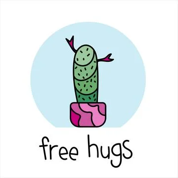 Cactus Hand drawn. Doodle vector illustration Stock Illustration