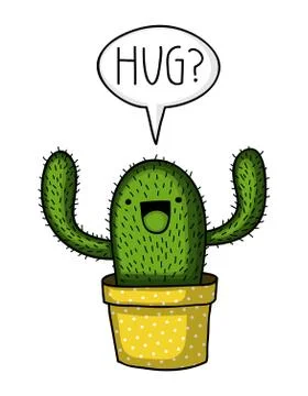 Cactus hug Stock Illustration