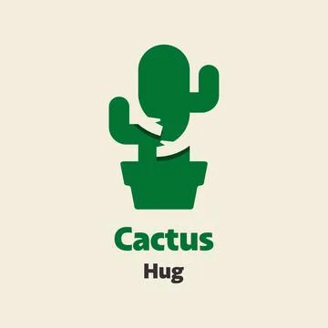 Cactus Hug Logo Stock Illustration