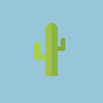 Cactus icon flat design, vector EPS10. Stock Illustration