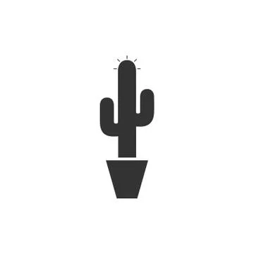 Cactus icon flat Stock Illustration