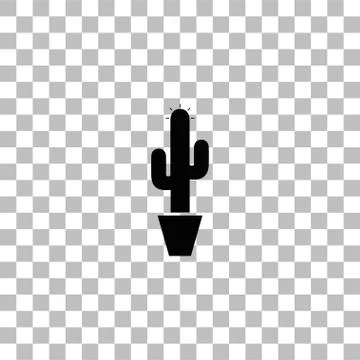 Cactus icon flat Stock Illustration