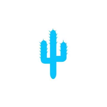 Cactus icon flat. Stock Illustration