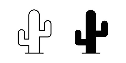 Cactus icon Illustration designs pack for Web Stock Illustration