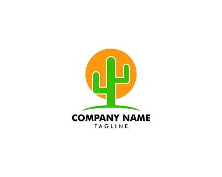 Cactus Icon Logo template vector illustration Stock Illustration