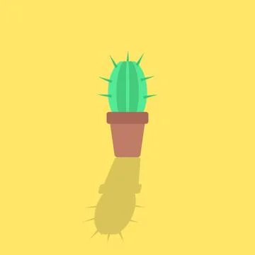 Cactus icon with shadow Stock Illustration