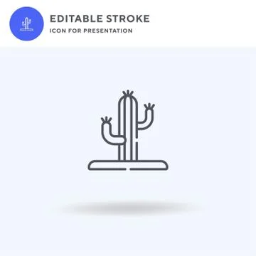 Cactus icon vector, filled flat sign, solid pictogram isolated on white, logo Stock Illustration