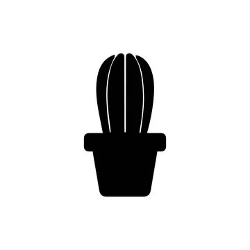 Cactus icon vector logo symbol desert flower Stock Illustration